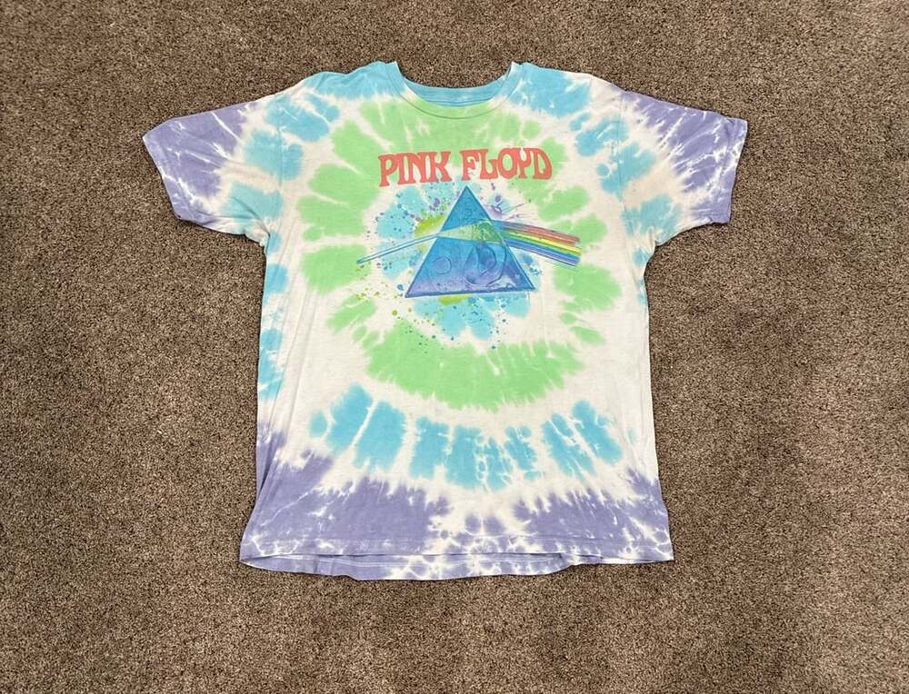 Pink Floyd Dark Side Oil Paint Tie-Dye T-Shirt